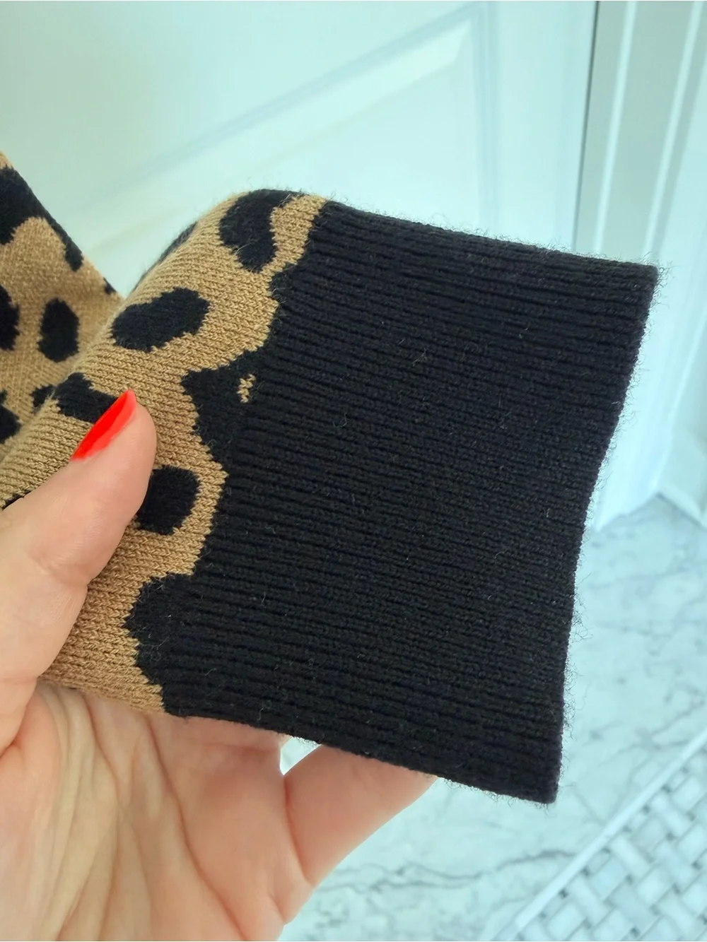 NWT - J Crew Leopard Crewneck Sweater Dress - Tan and Black